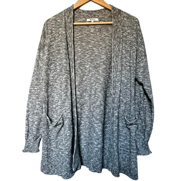 MADEWELL Women's Small Ryder Cardigan Heather Gray Knit Slouchy Open Pockets - Picture 1 of 12